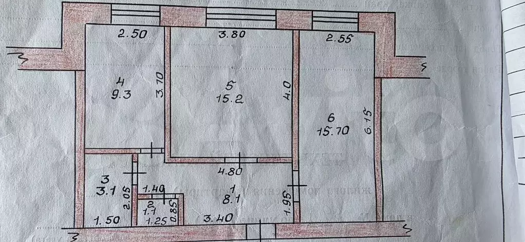 2-к. квартира, 52 м, 1/3 эт. - Фото 0