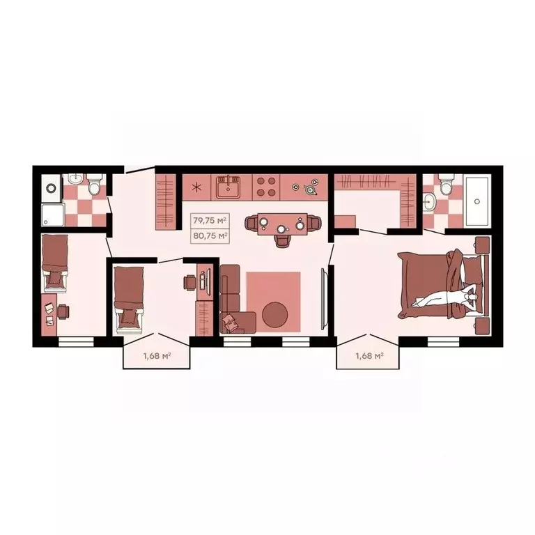 2-к кв. Приморский край, Владивосток Главная ул. (80.75 м) - Фото 1