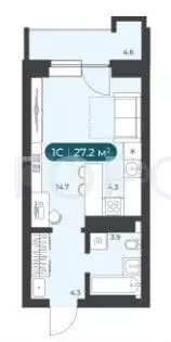Квартира-студия, 27,2 м, 5/25 эт. - Фото 0