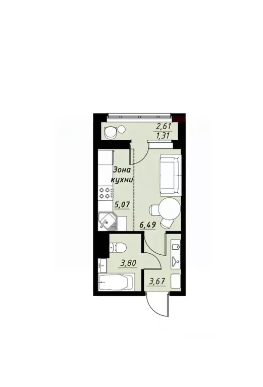 Студия Тамбовская область, Тамбов Телецентр мкр, Строганов жилой ... - Фото 1