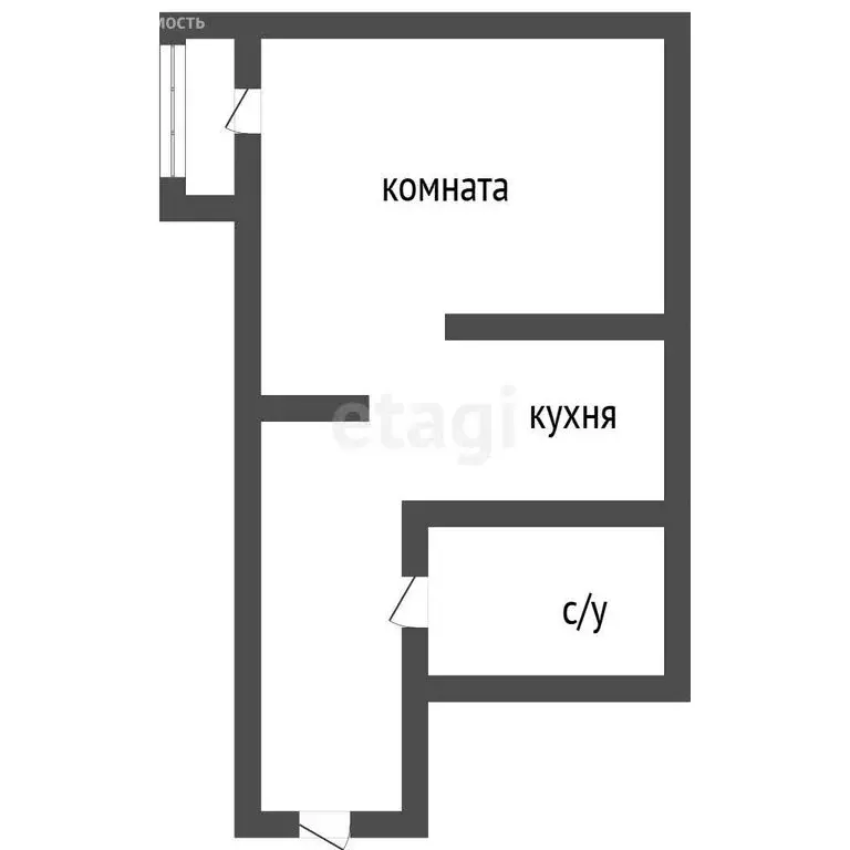 1-комнатная квартира: Воронеж, улица Богдана Хмельницкого, 56Б (31.3 ... - Фото 1