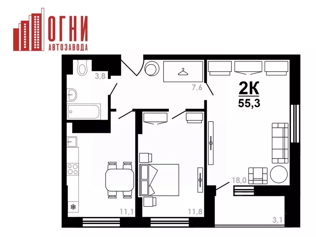 2-к кв. Нижегородская область, Нижний Новгород Коломенская ул., 8к4 ... - Фото 1