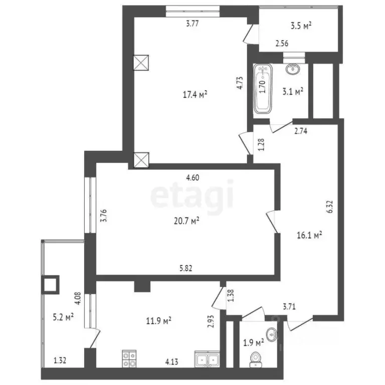 2-к кв. Ростовская область, Аксайский район, Щепкинское с/пос, пос. ... - Фото 2