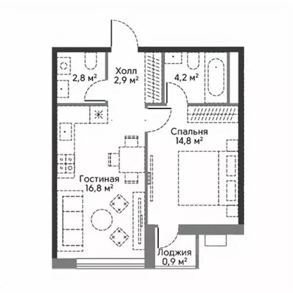 2-к кв. Москва Мосфильмовская ул., 100 (42.0 м) - Фото 2