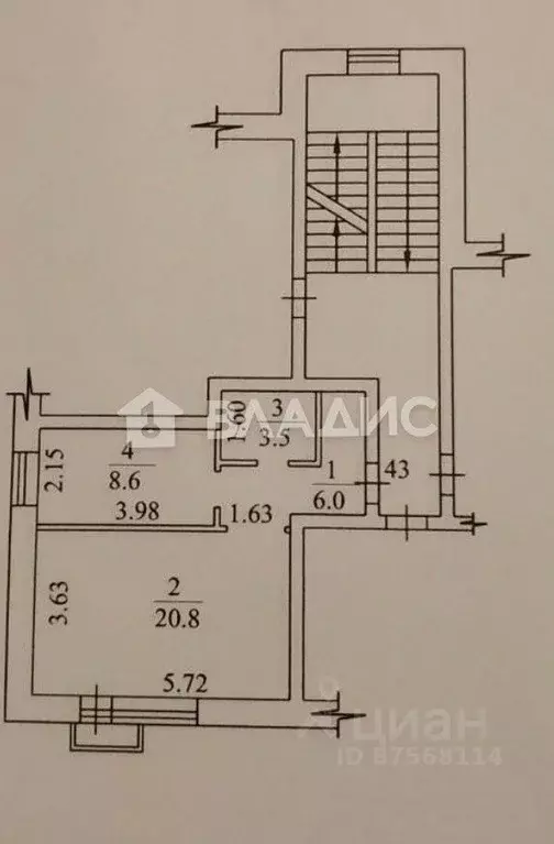 1-к кв. Новосибирская область, Новосибирск Большая ул., 666 (39.0 м) - Фото 1