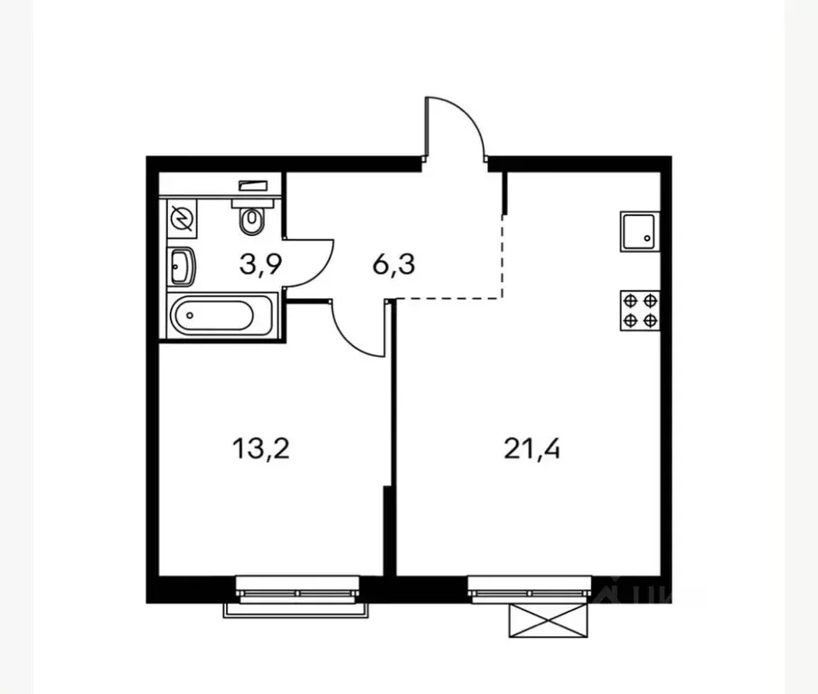 2-к кв. Москва ул. Михайлова, 30Ак4 (45.3 м) - Фото 1