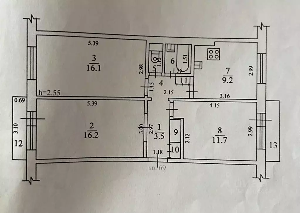 3-к кв. Московская область, Щелково ул. Беляева, 16 (64.0 м) - Фото 1