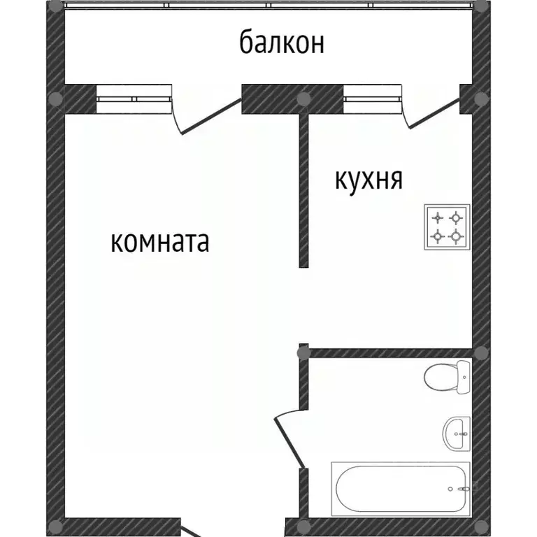 1-к кв. Омская область, Омск Пригородная ул., 27 (37.6 м) - Фото 2