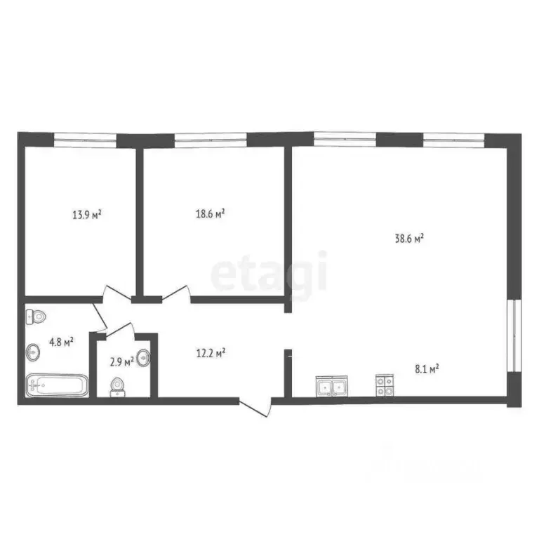 2-к кв. Тюменская область, Тюмень Новгородская ул., 14 (99.4 м) - Фото 0