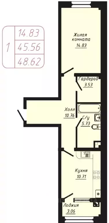 1-к кв. Ставропольский край, Кисловодск ул. Фоменко (48.62 м) - Фото 1