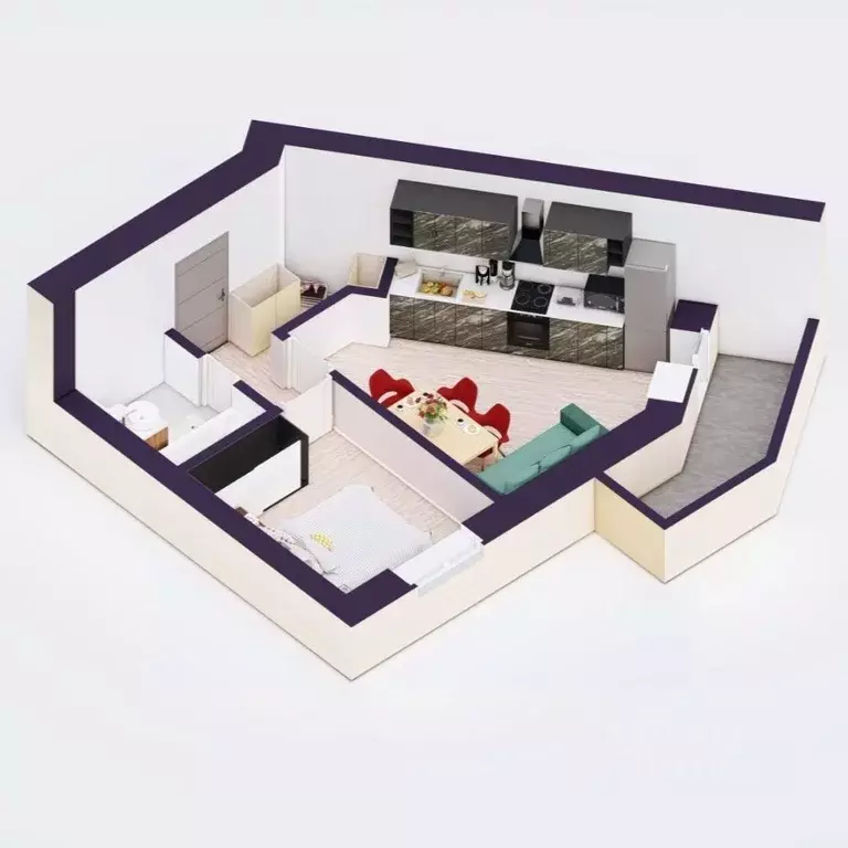 1-к кв. Башкортостан, Уфа Кавказская ул., 24 (34.02 м) - Фото 2