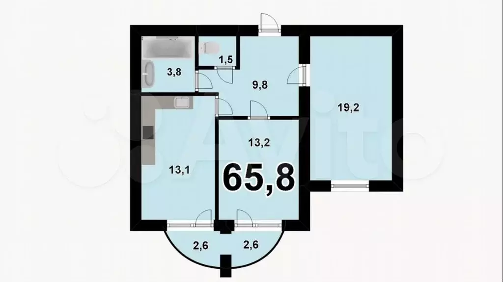 2-к. квартира, 60 м, 7/9 эт. - Фото 0