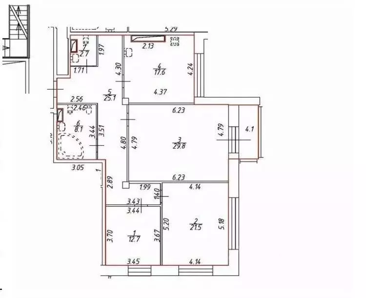 3-к кв. Санкт-Петербург ул. Смольного, 2к3 (117.5 м) - Фото 1