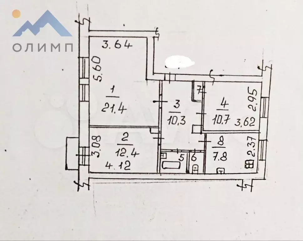 3-к. квартира, 67 м, 3/3 эт. - Фото 0