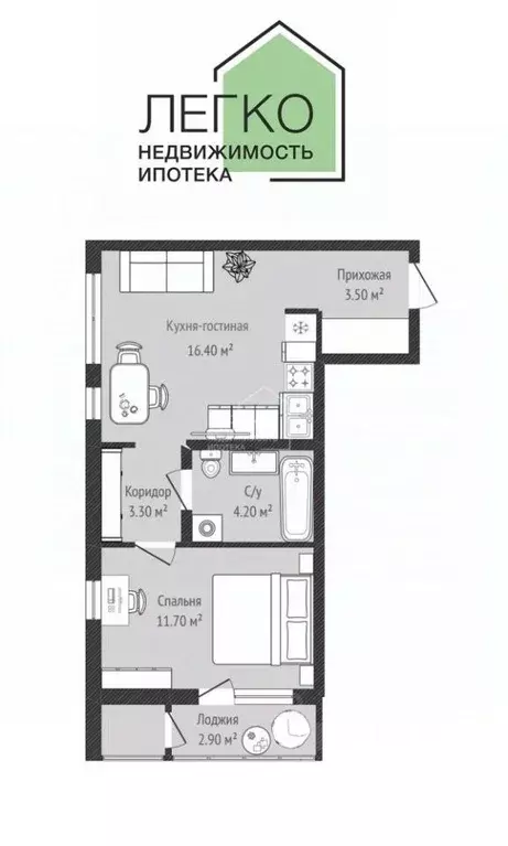 2-к кв. Новосибирская область, Новосибирск ул. Аэропорт, 49 (39.1 м) - Фото 2