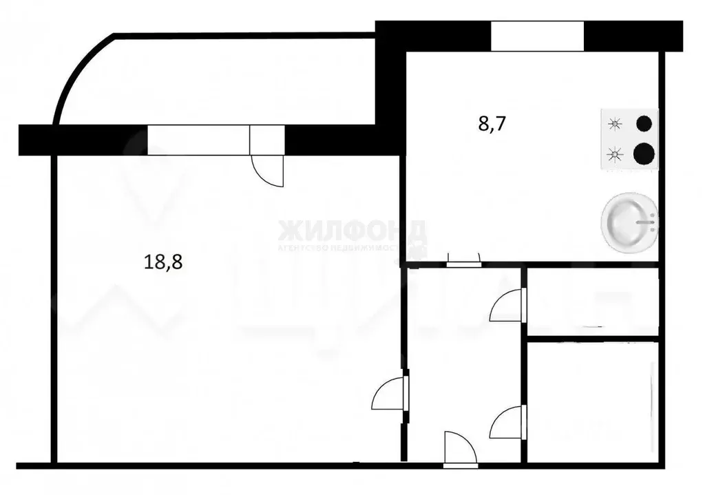 1-к кв. Красноярский край, Красноярск ул. Кутузова, 81а (37.0 м) - Фото 1