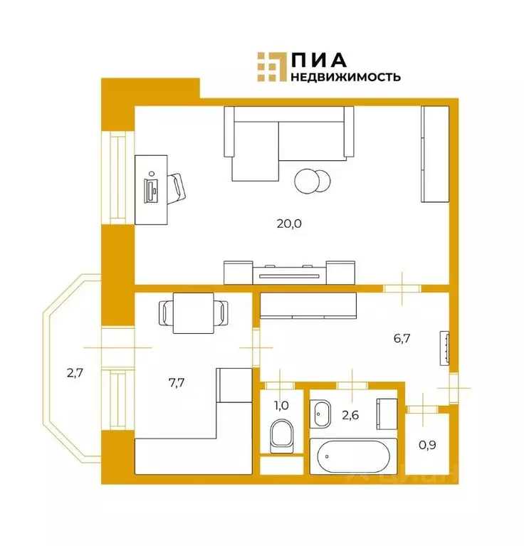 1-к кв. Санкт-Петербург ул. Савушкина, 133К3 (38.9 м) - Фото 2