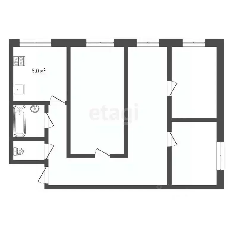 4-к кв. Ставропольский край, Георгиевск ул. Кочубея (63.0 м) - Фото 0