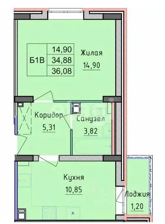 1-к кв. Ярославская область, Ярославский муниципальный округ, пос. ... - Фото 1