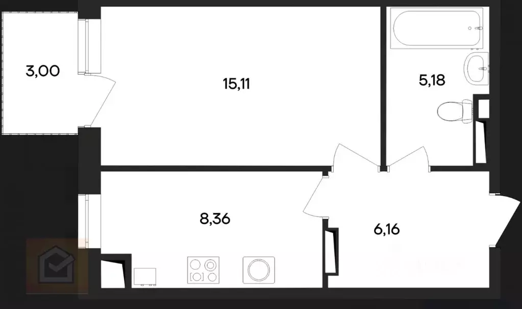 1-к кв. Крым, Евпатория городской округ, Заозерное пгт ул. Морская, 6 ... - Фото 1