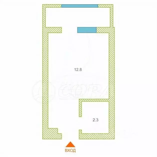 Студия Тюменская область, Тюмень ул. Седова, 66 (15.1 м) - Фото 1