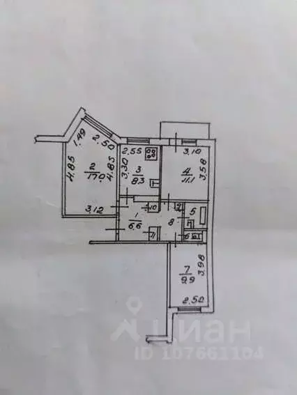 3-к кв. Липецкая область, Липецк ул. Катукова, 34 (61.0 м) - Фото 1