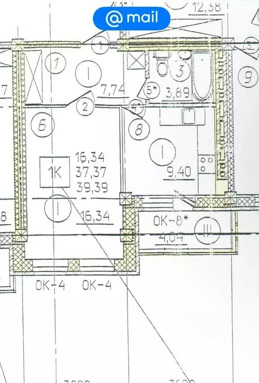 1-комнатная квартира: Новосибирск, улица Адриена Лежена, 17 (38.6 м) - Фото 1