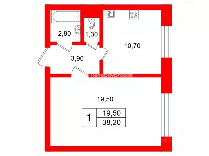1-к кв. Санкт-Петербург просп. Металлистов, 117 (38.2 м) - Фото 1