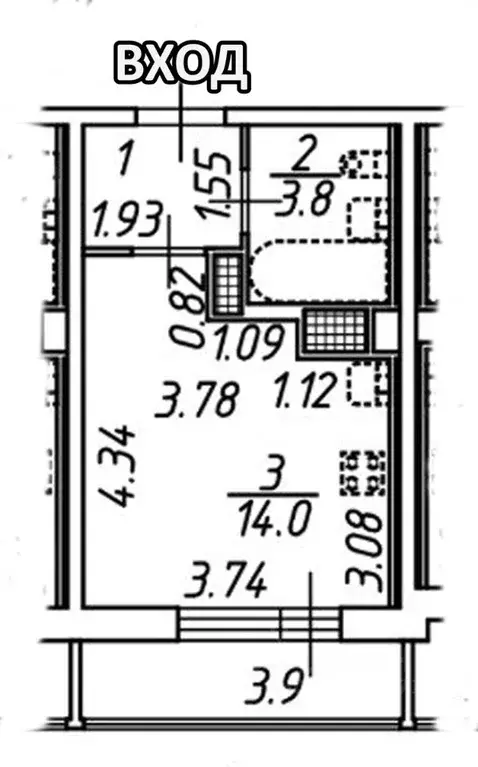Студия Ленинградская область, Мурино Всеволожский район, бул. ... - Фото 2
