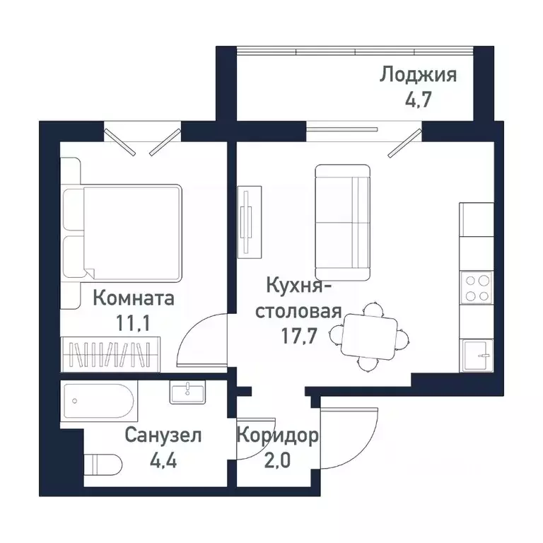 1-к кв. Челябинская область, Челябинский городской округ, пос. ... - Фото 0