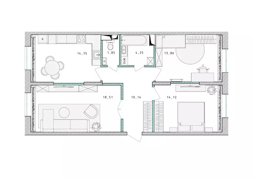 3-к кв. Московская область, Пушкино Ярославское ш., 194 (77.4 м) - Фото 0