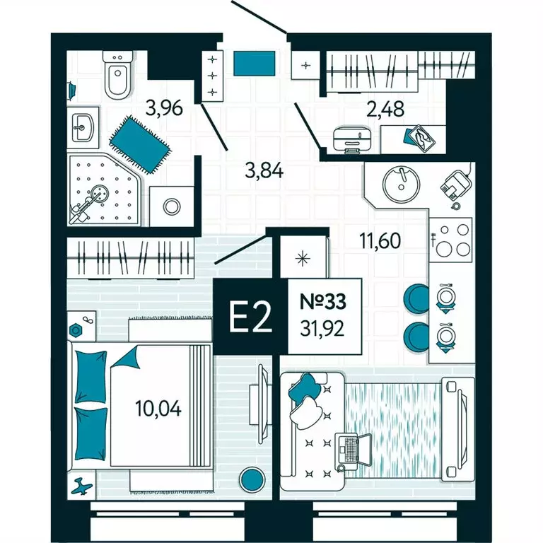 1-комнатная квартира: Тула, улица Чмутова, 158Ж (31.92 м) - Фото 1