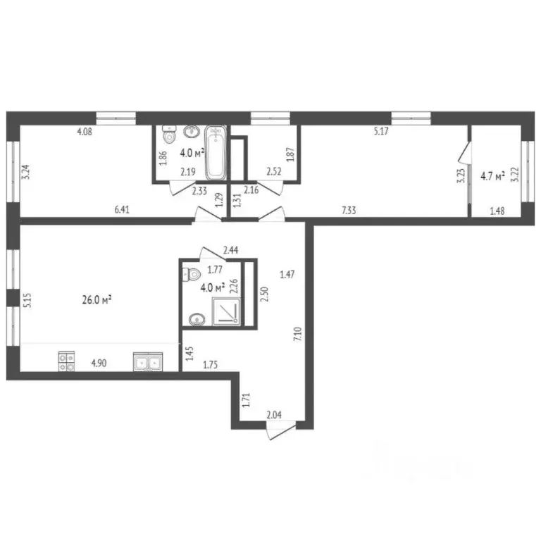 2-к кв. Тюменская область, Тюмень ул. Пожарных и Спасателей, 1к1 (91.0 ... - Фото 1