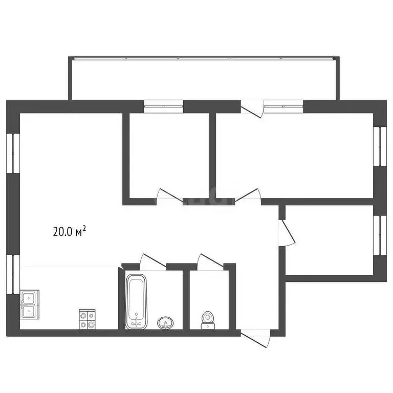 3-комнатная квартира: посёлок Майский, Ягодная улица, 40 (82.4 м) - Фото 1