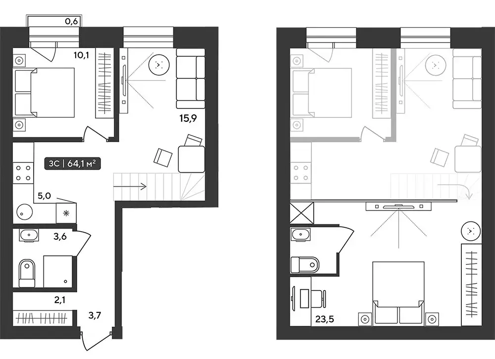 2-комнатная квартира: Октябрьский, жилой комплекс Альпийский квартал, ... - Фото 1