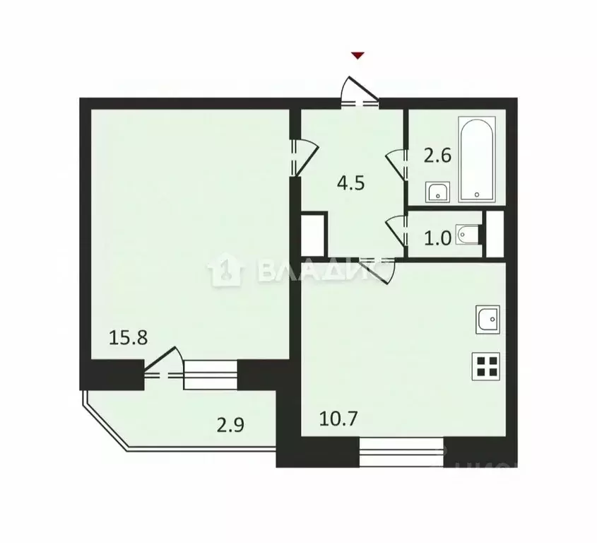 1-к кв. Санкт-Петербург Долгоозерная ул., 41к2 (34.6 м) - Фото 1