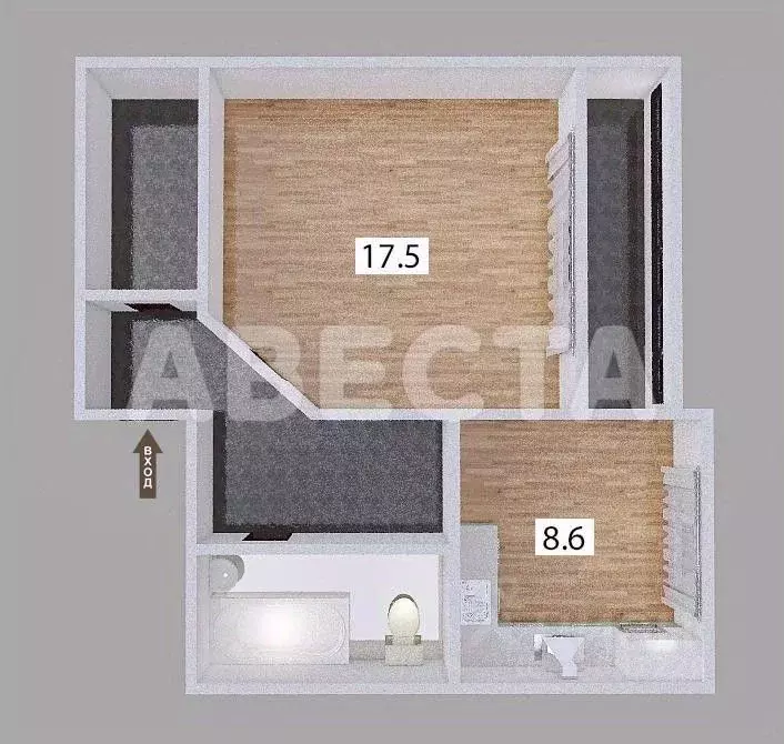 1-к кв. Омская область, Омск Куломзинская ул., 64к2 (40.3 м) - Фото 1