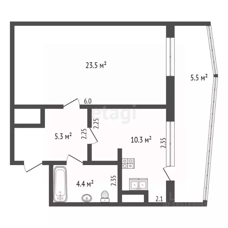 1-к кв. Крым, Феодосия ш. Симферопольское, 24Е (45.0 м) - Фото 2