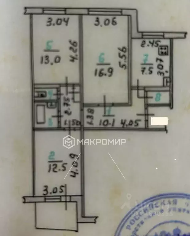 3-к кв. Орловская область, Орел Полесская ул., 55 (65.4 м) - Фото 2