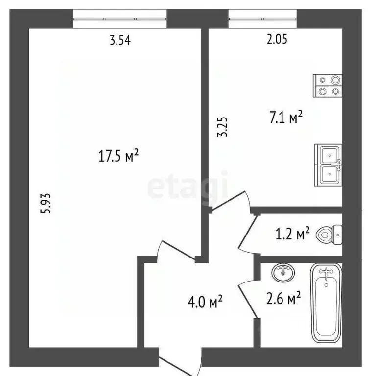 1-к кв. Белгородская область, Белгород Садовая ул., 53А (32.4 м) - Фото 0