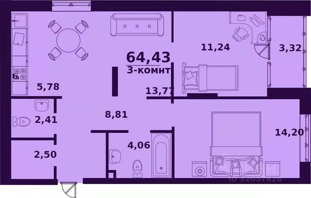 3-к кв. ульяновская область, ульяновск ул. народного учителя латышева, . - Фото 0