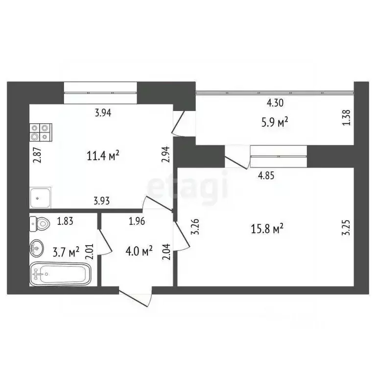 1-к кв. Башкортостан, Стерлитамак ул. Машиностроителей, 64 (38.0 м) - Фото 0