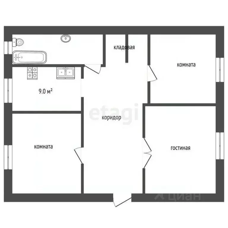3-к кв. Тюменская область, Тюмень Волгоградская ул., 45 (66.1 м) - Фото 2