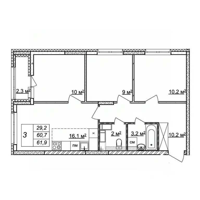 3-к кв. Нижегородская область, Нижний Новгород Новая Кузнечиха жилой ... - Фото 0