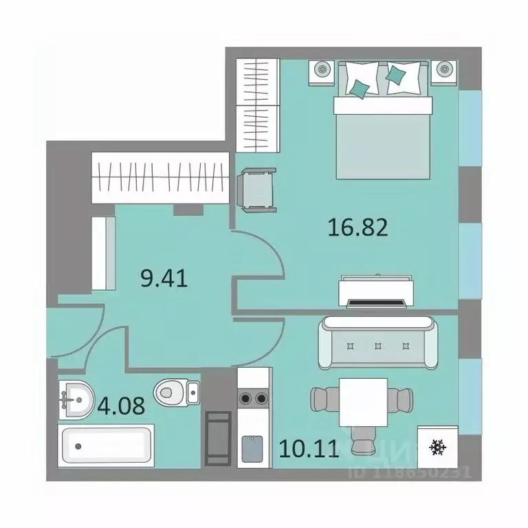 1-к кв. Санкт-Петербург Варфоломеевская ул., 6 (39.8 м) - Фото 0