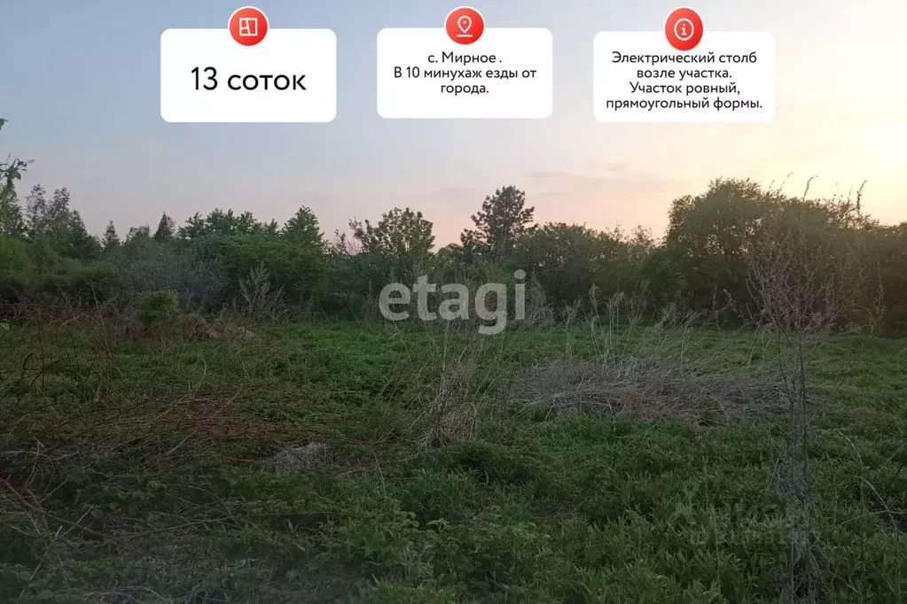 Участок в Хабаровский край, Хабаровский район, с. Мирное  (13.0 сот.) - Фото 0