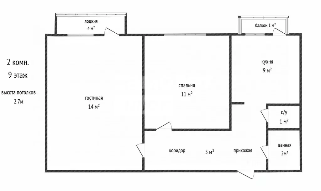 2-к кв. Дагестан, Махачкала просп. Имама шамиля, 103В (47.0 м) - Фото 2