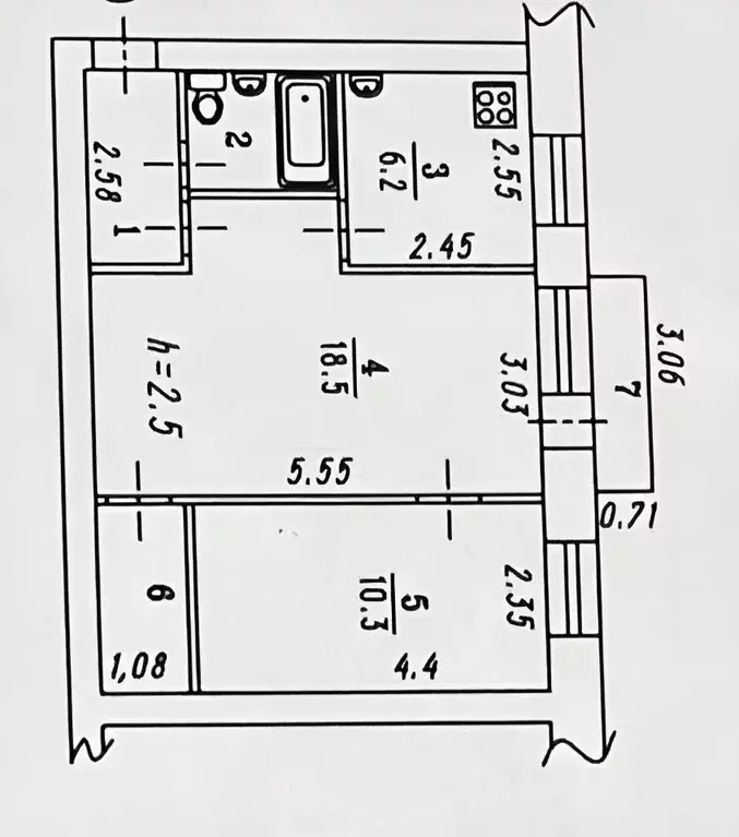 2-к кв. Омская область, Омск ул. 10 лет Октября, 178 (43.0 м) - Фото 1
