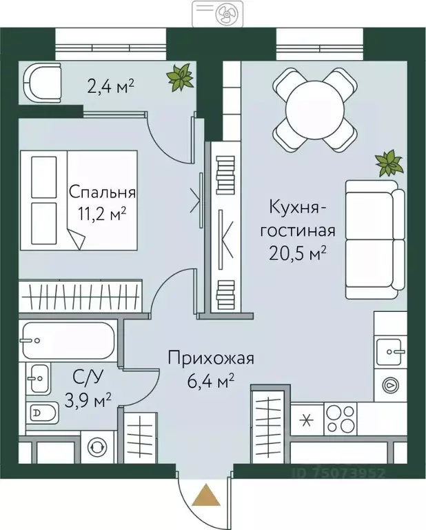 1-к кв. Волгоградская область, Волгоград Новосибирская ул., 74 (44.4 ... - Фото 0