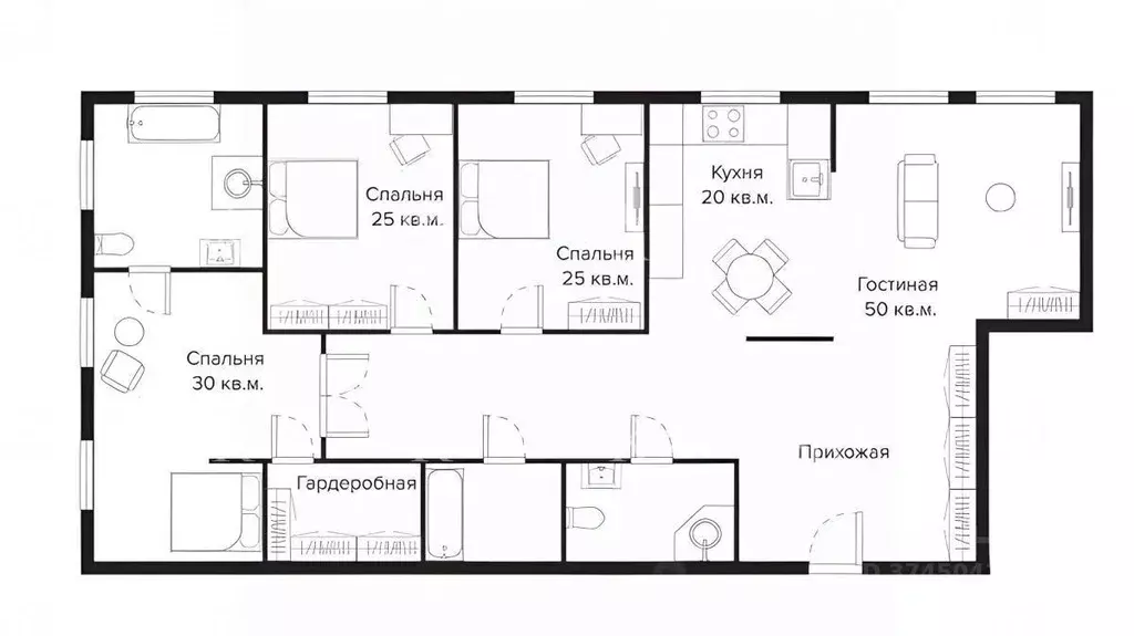 4-к кв. Москва Мосфильмовская ул., 70 (220.0 м) - Фото 2
